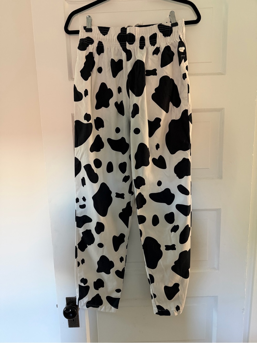 Black & White Cow Print straight Pants